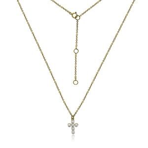 Simple Pearl  Sterling Silver Cross Necklace
